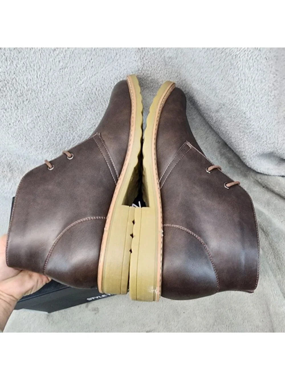 Nick Graham Shoes Mens Size 12 Charles Brown Faux Leather Chukka Boots *NWT*